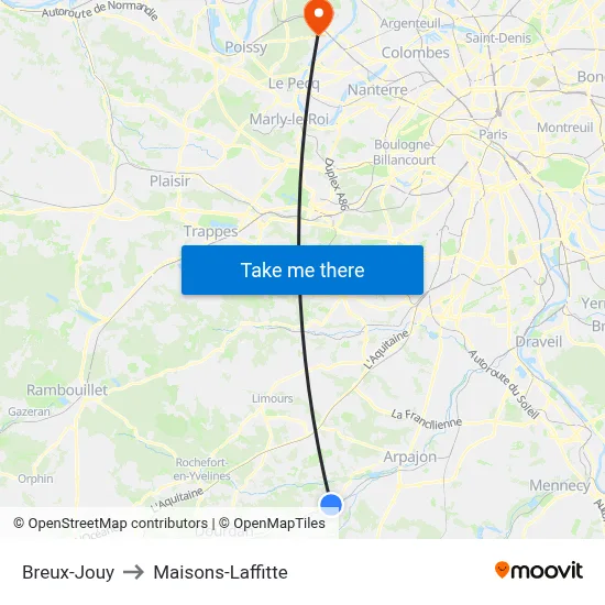 Breux-Jouy to Maisons-Laffitte map