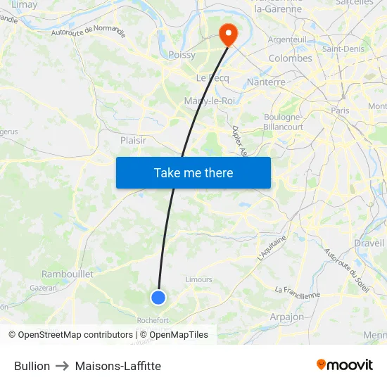 Bullion to Maisons-Laffitte map