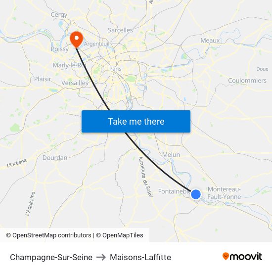 Champagne-Sur-Seine to Maisons-Laffitte map