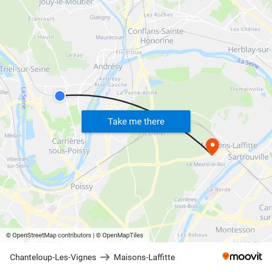 Chanteloup-Les-Vignes to Maisons-Laffitte map
