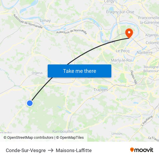 Conde-Sur-Vesgre to Maisons-Laffitte map