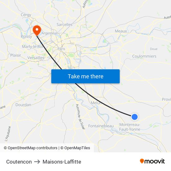 Coutencon to Maisons-Laffitte map