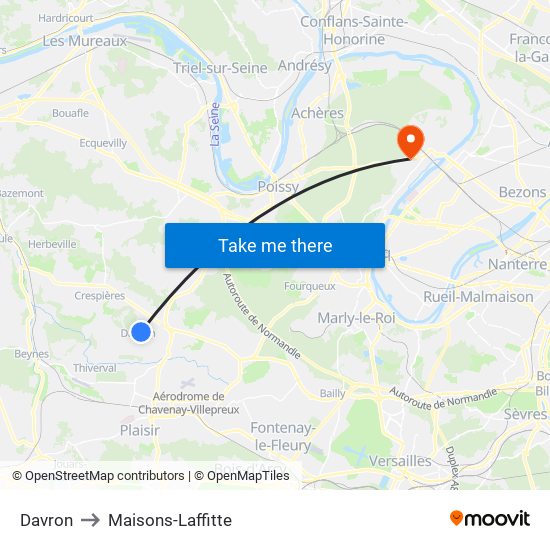 Davron to Maisons-Laffitte map