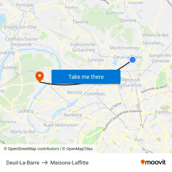 Deuil-La-Barre to Maisons-Laffitte map