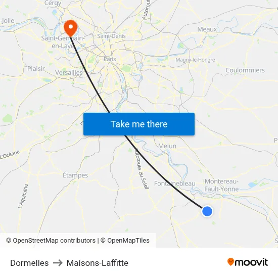 Dormelles to Maisons-Laffitte map