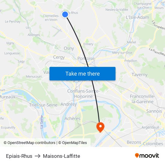 Epiais-Rhus to Maisons-Laffitte map