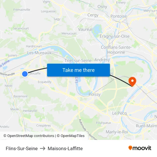 Flins-Sur-Seine to Maisons-Laffitte map