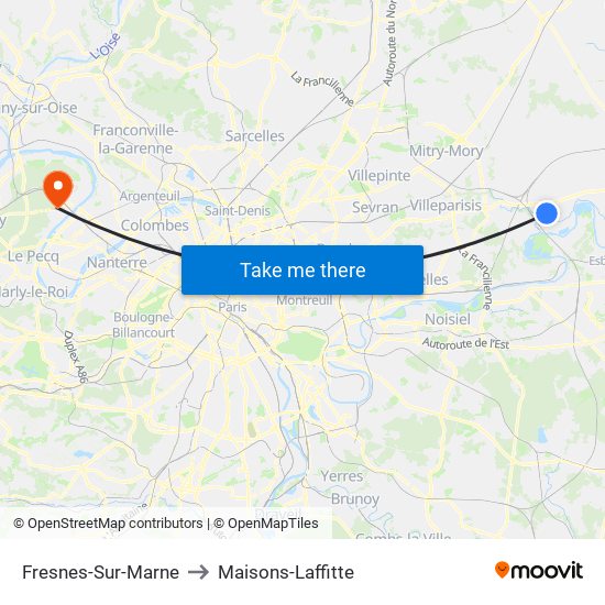 Fresnes-Sur-Marne to Maisons-Laffitte map