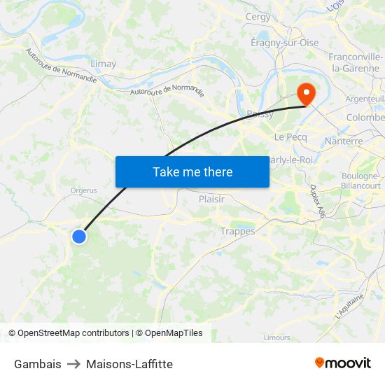 Gambais to Maisons-Laffitte map