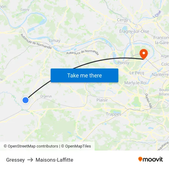 Gressey to Maisons-Laffitte map