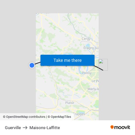 Guerville to Maisons-Laffitte map