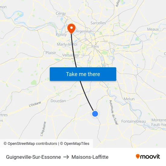 Guigneville-Sur-Essonne to Maisons-Laffitte map