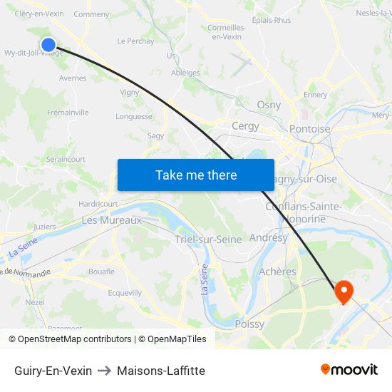 Guiry-En-Vexin to Maisons-Laffitte map
