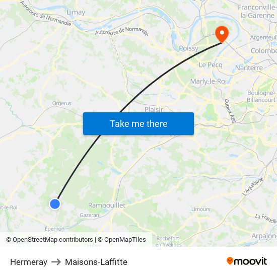 Hermeray to Maisons-Laffitte map