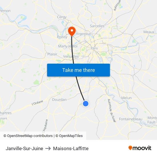 Janville-Sur-Juine to Maisons-Laffitte map