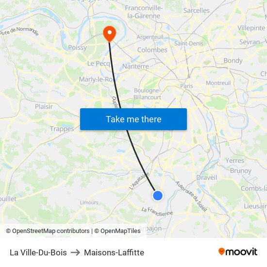 La Ville-Du-Bois to Maisons-Laffitte map