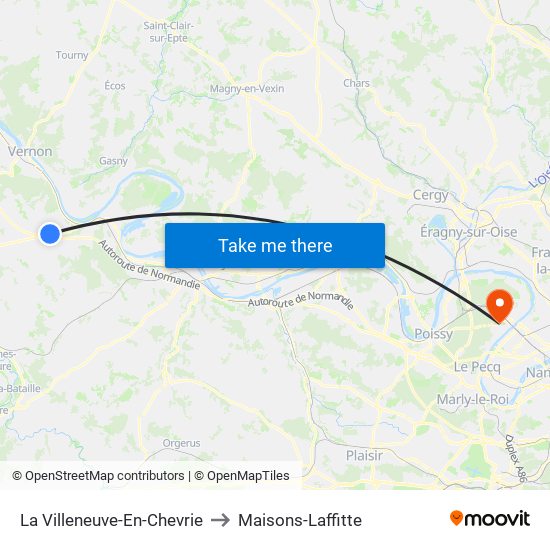 La Villeneuve-En-Chevrie to Maisons-Laffitte map