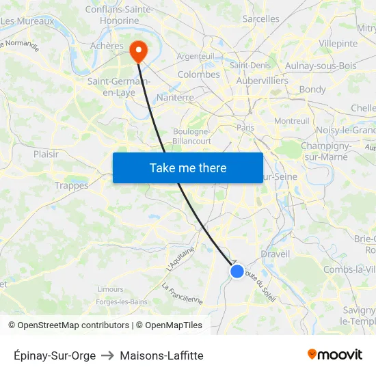 Épinay-Sur-Orge to Maisons-Laffitte map