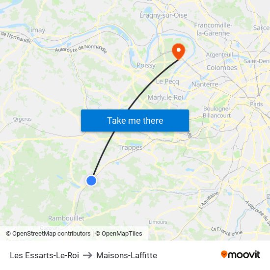 Les Essarts-Le-Roi to Maisons-Laffitte map