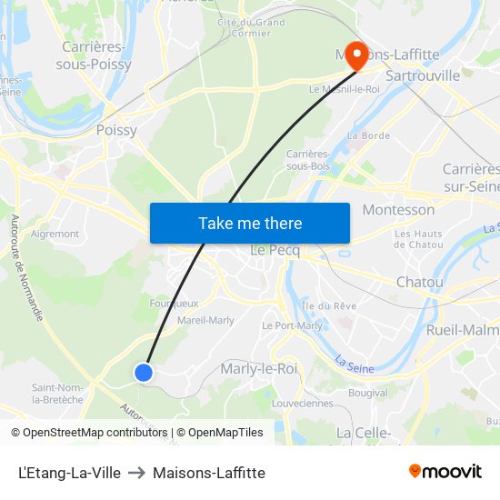 L'Etang-La-Ville to Maisons-Laffitte map