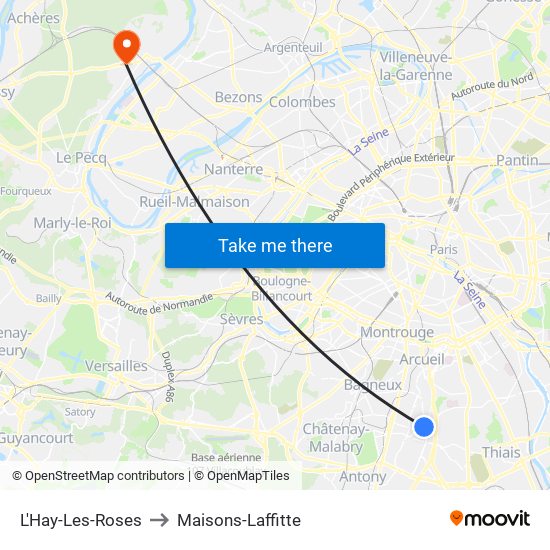 L'Hay-Les-Roses to Maisons-Laffitte map