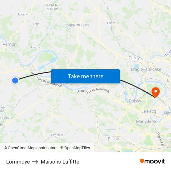 Lommoye to Maisons-Laffitte map