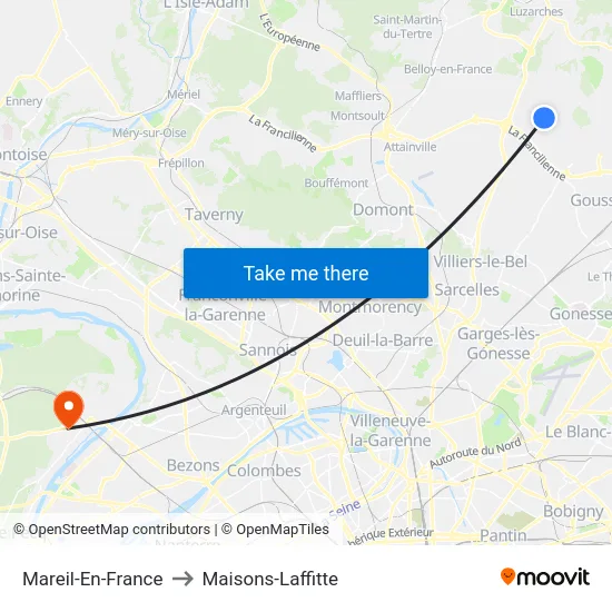 Mareil-En-France to Maisons-Laffitte map