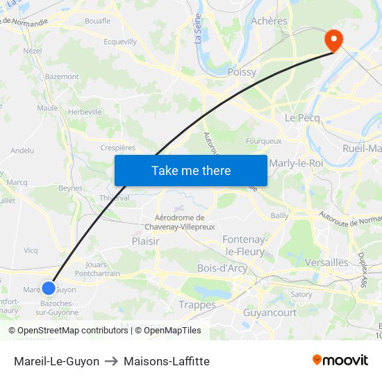Mareil-Le-Guyon to Maisons-Laffitte map