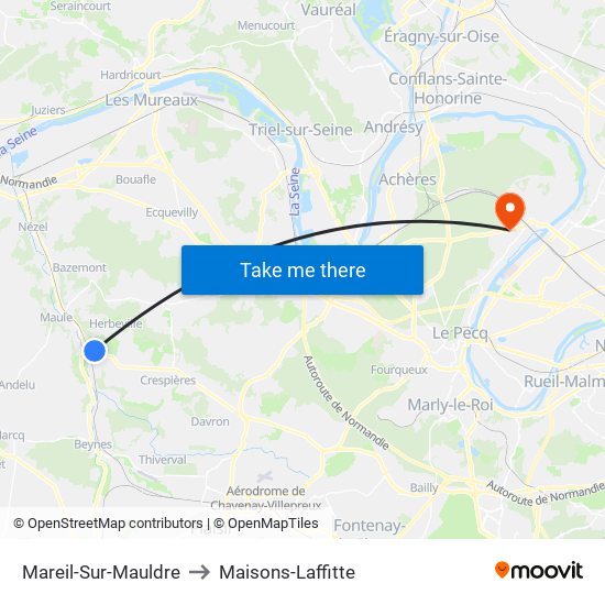 Mareil-Sur-Mauldre to Maisons-Laffitte map