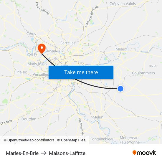 Marles-En-Brie to Maisons-Laffitte map