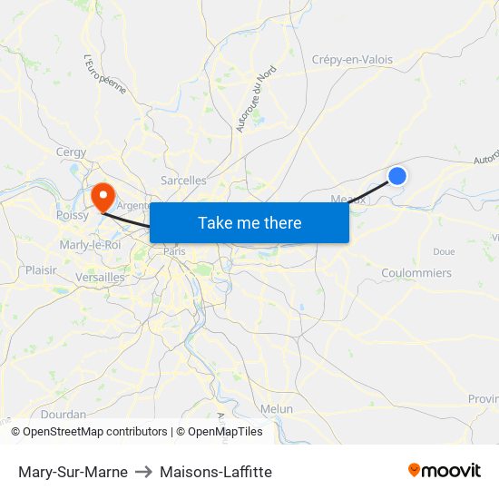 Mary-Sur-Marne to Maisons-Laffitte map