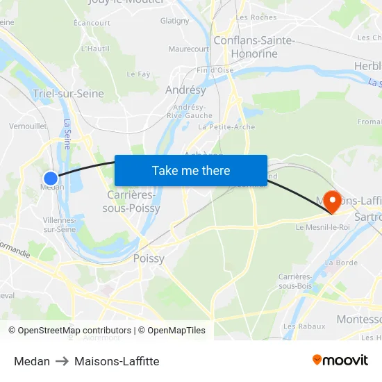 Medan to Maisons-Laffitte map