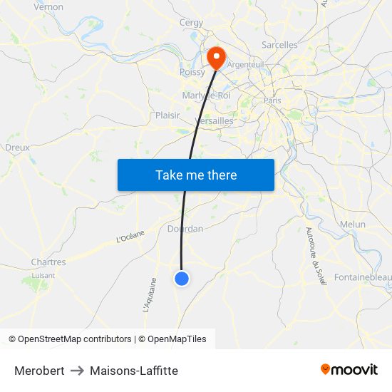 Merobert to Maisons-Laffitte map