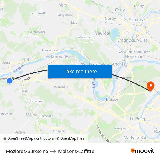 Mezieres-Sur-Seine to Maisons-Laffitte map