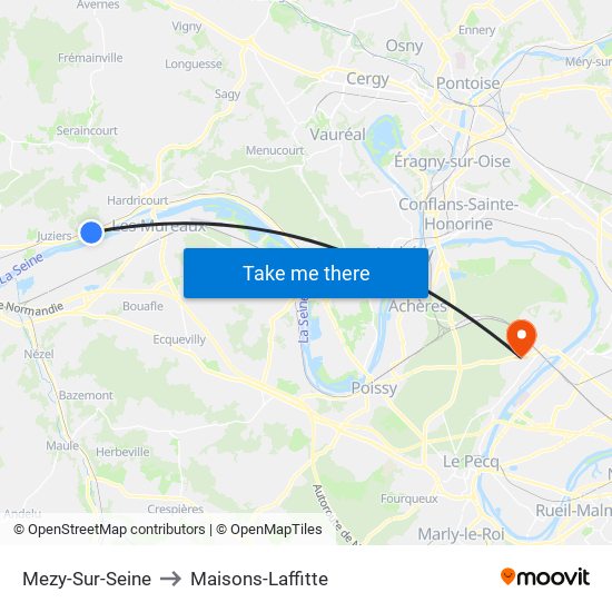 Mezy-Sur-Seine to Maisons-Laffitte map