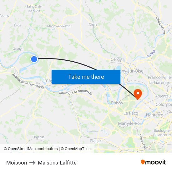 Moisson to Maisons-Laffitte map