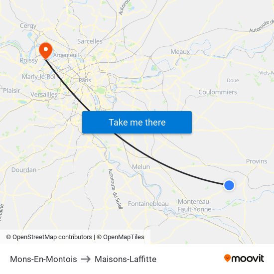 Mons-En-Montois to Maisons-Laffitte map