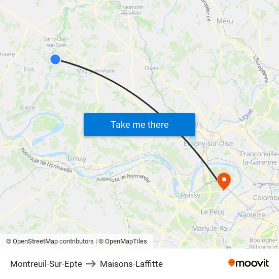 Montreuil-Sur-Epte to Maisons-Laffitte map