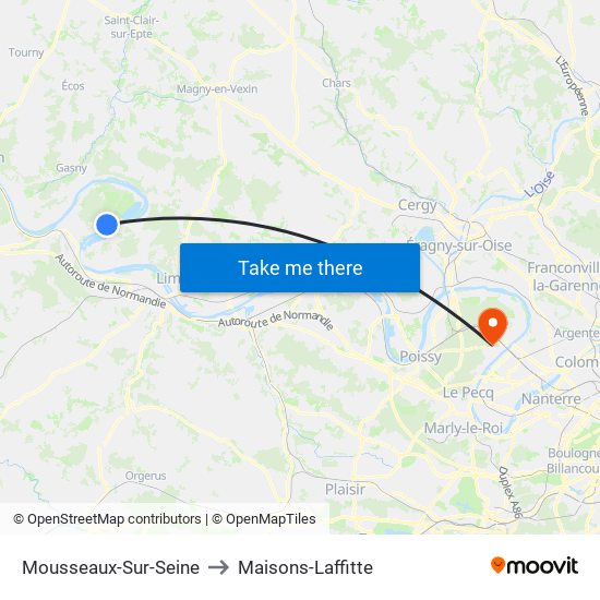 Mousseaux-Sur-Seine to Maisons-Laffitte map