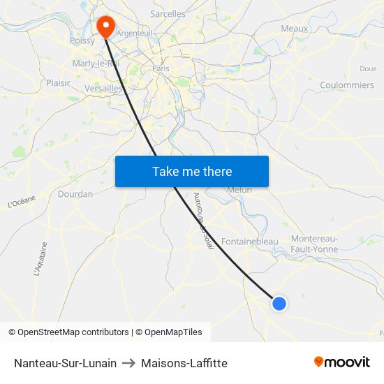 Nanteau-Sur-Lunain to Maisons-Laffitte map