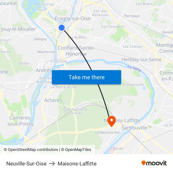 Neuville-Sur-Oise to Maisons-Laffitte map
