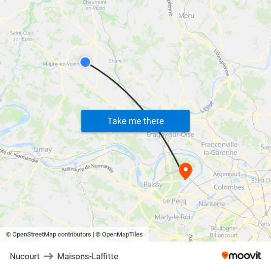 Nucourt to Maisons-Laffitte map