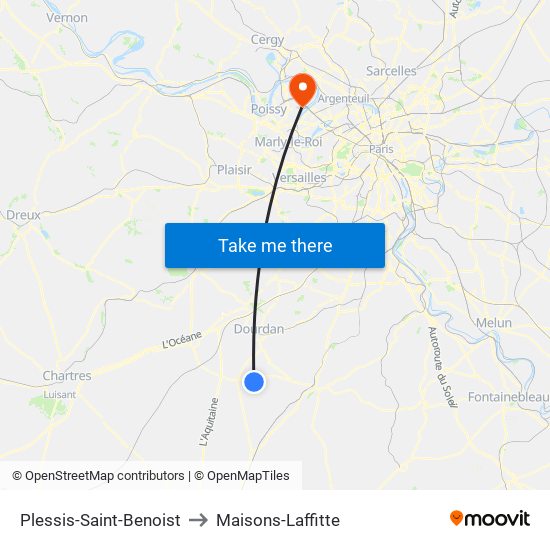 Plessis-Saint-Benoist to Maisons-Laffitte map