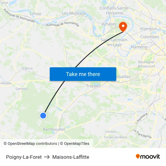Poigny-La-Foret to Maisons-Laffitte map