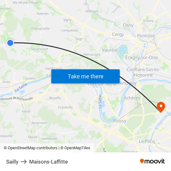 Sailly to Maisons-Laffitte map
