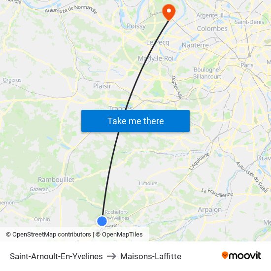 Saint-Arnoult-En-Yvelines to Maisons-Laffitte map