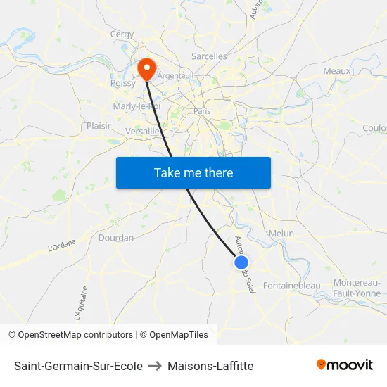 Saint-Germain-Sur-Ecole to Maisons-Laffitte map