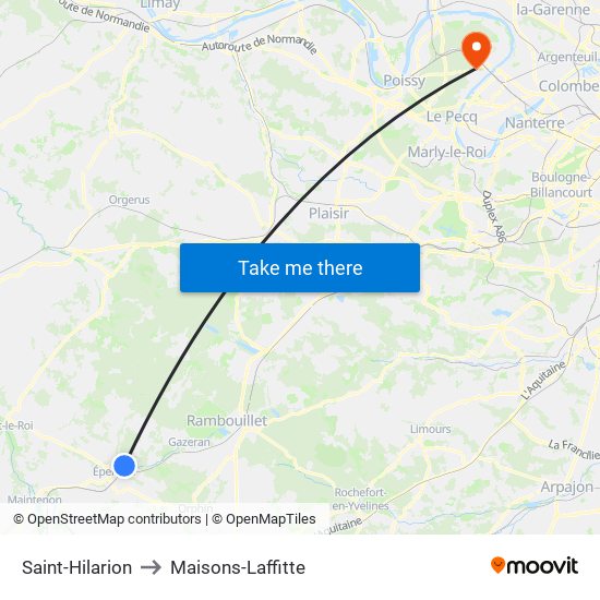 Saint-Hilarion to Maisons-Laffitte map