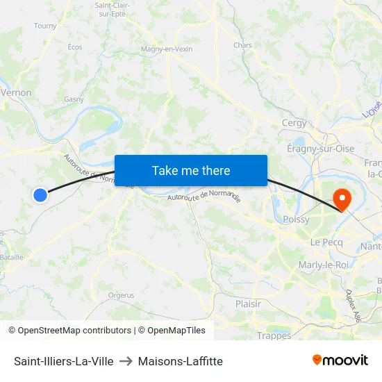 Saint-Illiers-La-Ville to Maisons-Laffitte map