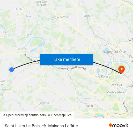 Saint-Illiers-Le-Bois to Maisons-Laffitte map